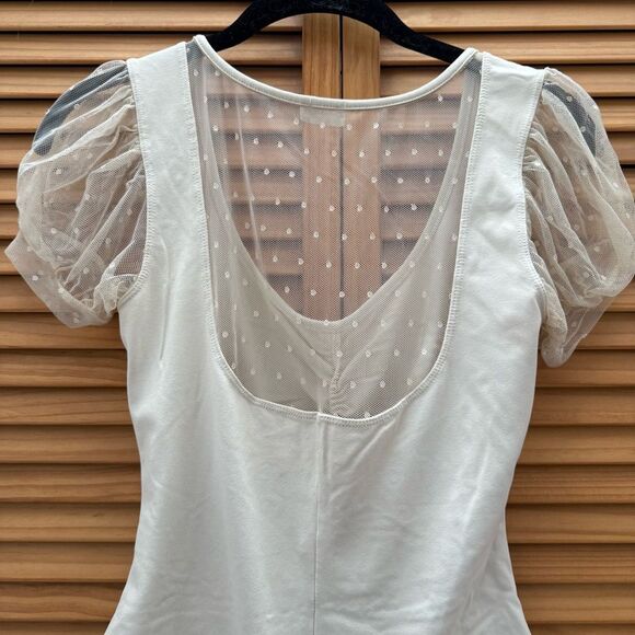 Free People cream scrunch top size small - Picture 5 of 6